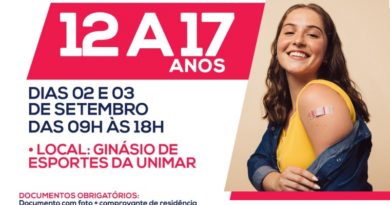 Prefeitura avança e anuncia vacinação de adolescentes e jovens de 12 a 17 anos para quinta e sexta, dias 2 e 3